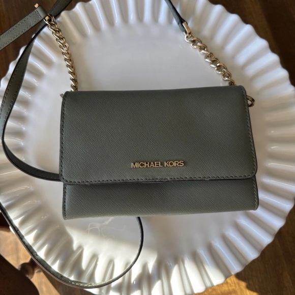 Michael Kors Green Crossbody Bag with Gold Accents